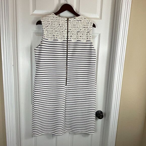 New Tommy Hilfiger Women Sz 16 Dress White Lace Navy Striped Sleeveless Sheath - Picture 4 of 12